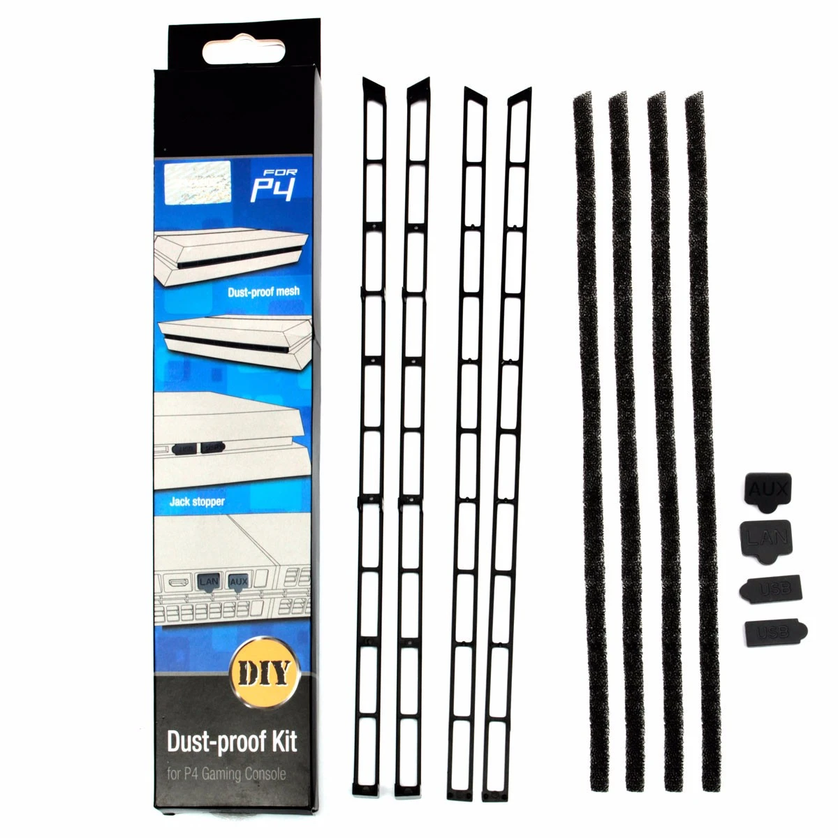 Dust Dirt Proof Prevent Cover Case Filter Mesh Plug Kit Set DIY for PS4 Console