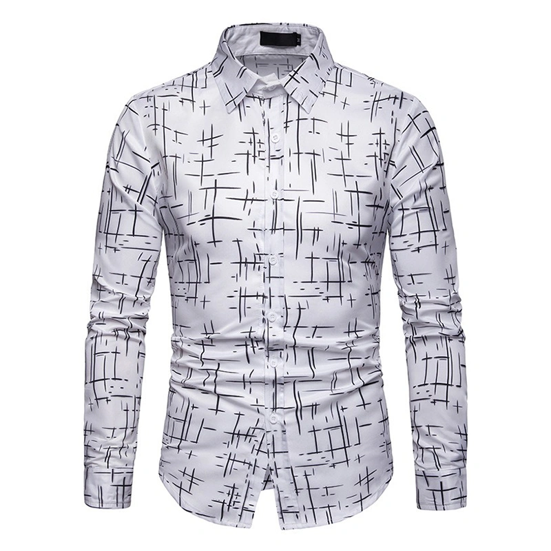 Men Art Print Long Sleeve Shirts