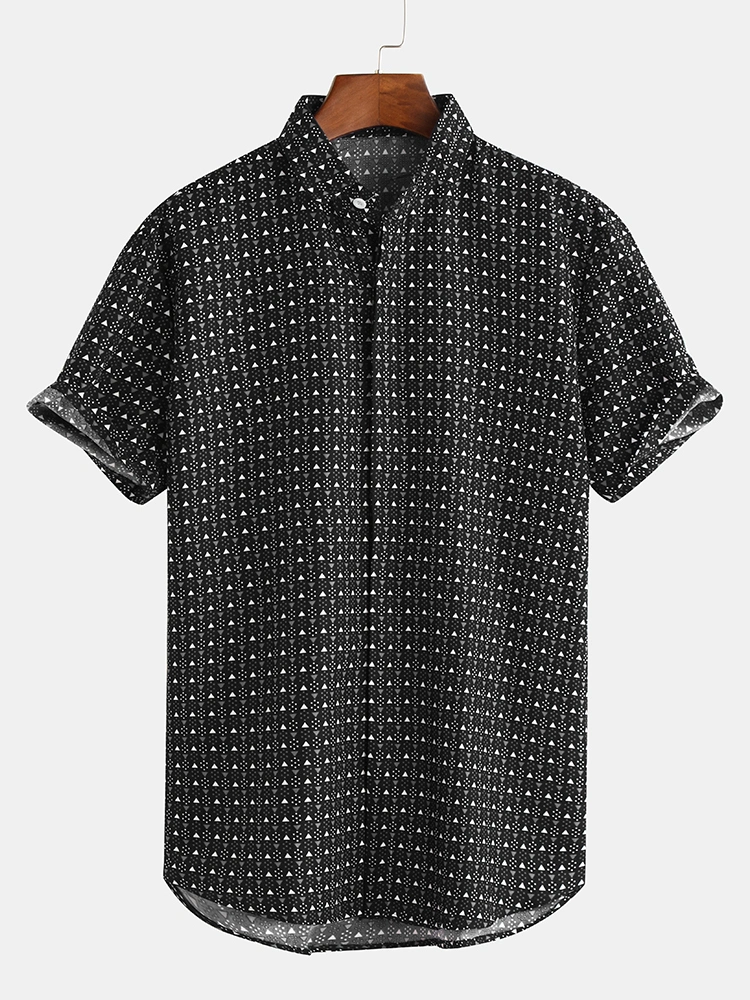 Mens Casual Floral Printed Cotton Summer Shirts