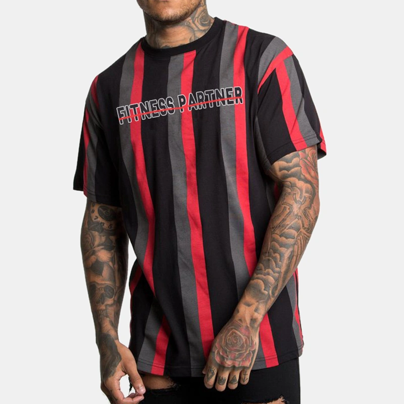 Mens Striped Summer Casual Sport T-shirts