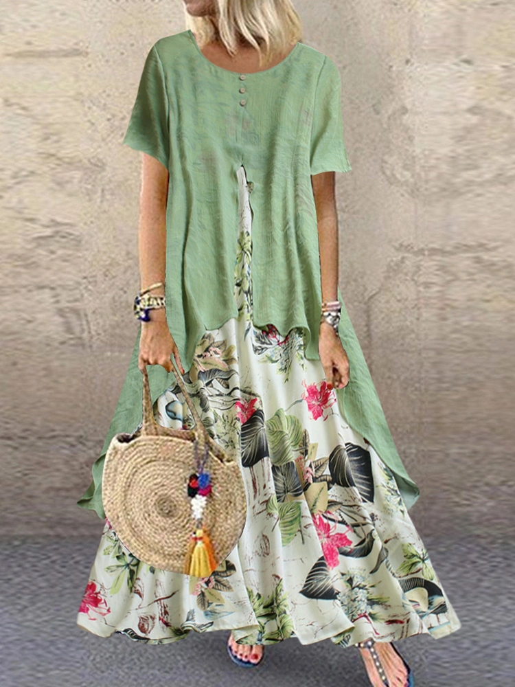 Print Vintage Maxi Dress