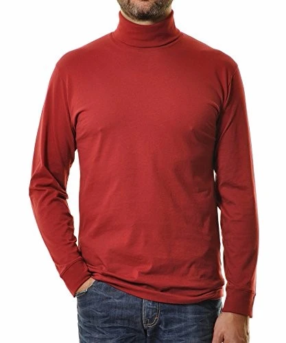 Mens Fashion High Collar Pullover Long Sleeve Solid Color Ca