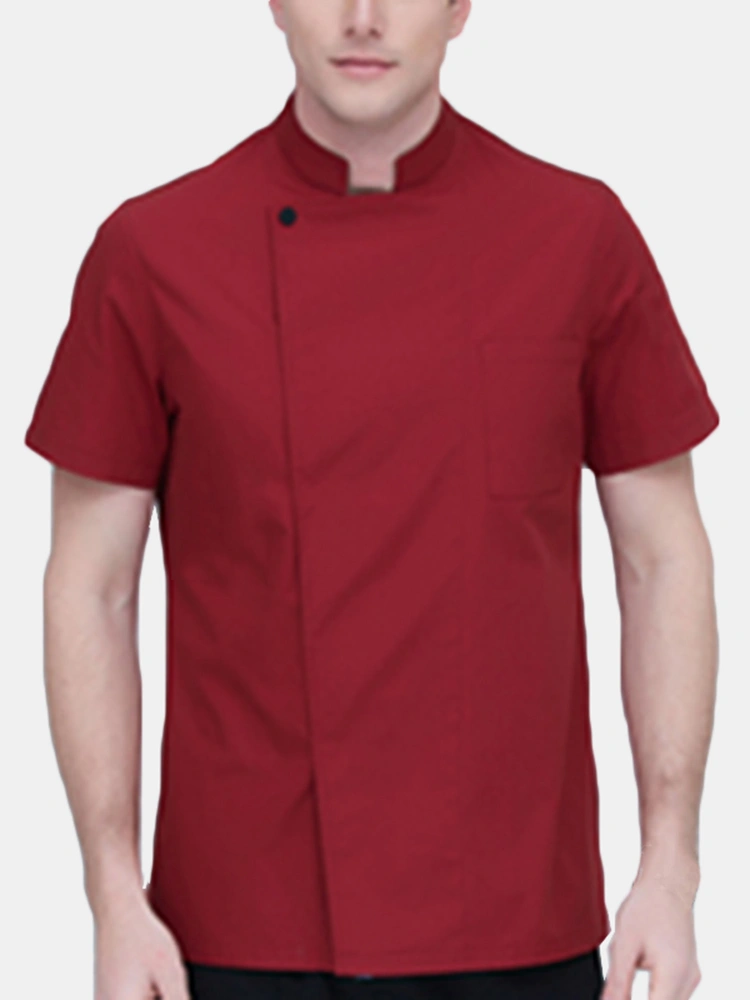 Mens Fashion Solid Color Short Sleeve Casual Shirts