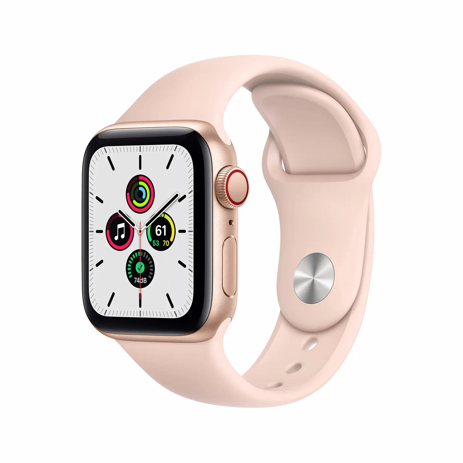 New Apple Watch SE (GPS + Cellular, 40mm) - Gold Aluminum Case with Pink Sand Sport Band