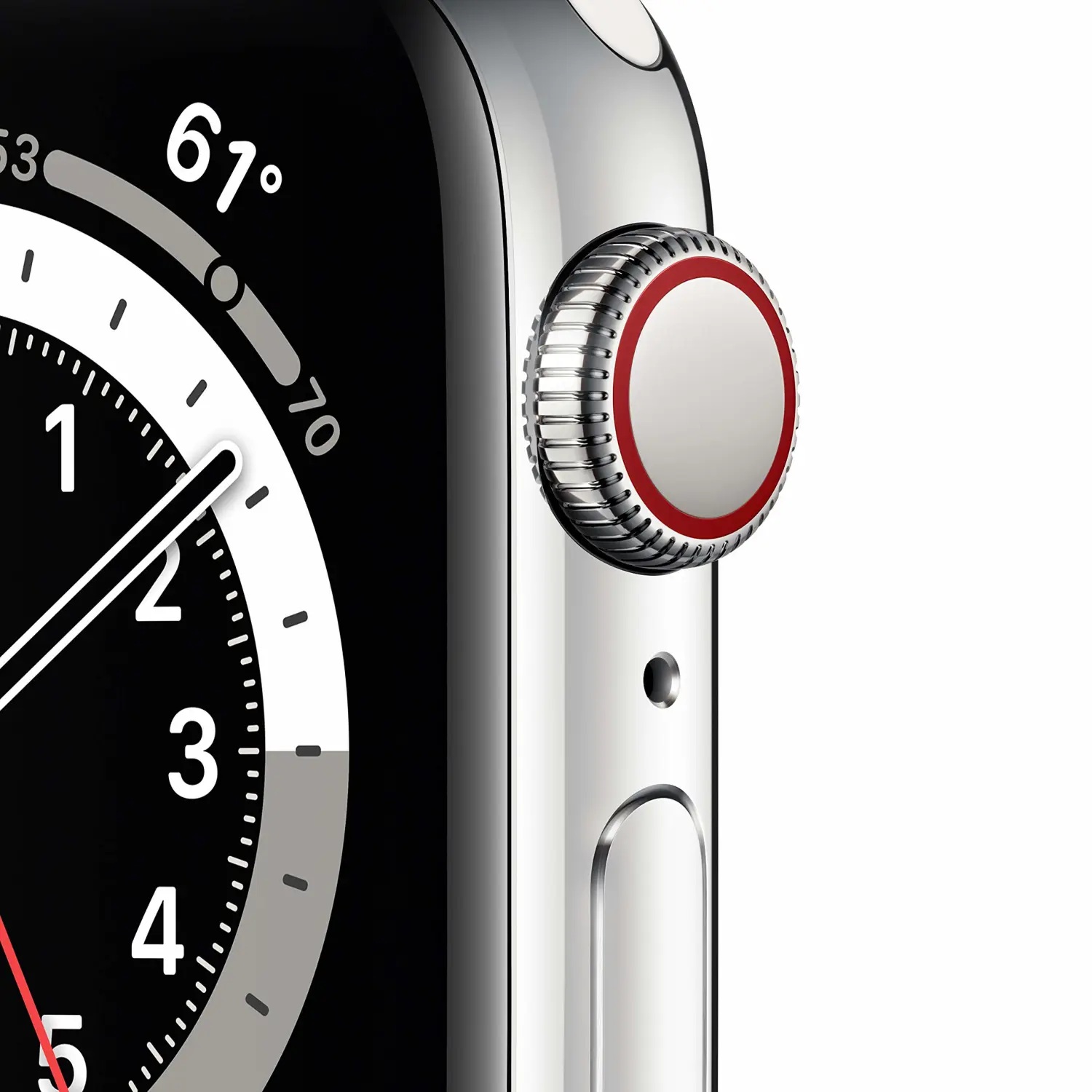 New Apple Watch Series 6 (GPS + Cellular, 40mm) - Silver Stainless Steel Case with White Sport Band