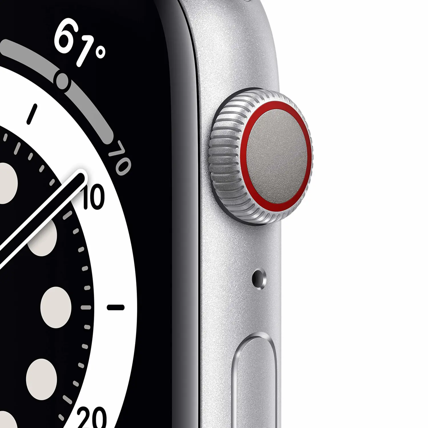 New Apple Watch Series 6 (GPS + Cellular, 44mm) - Silver Aluminum Case with White Sport Band