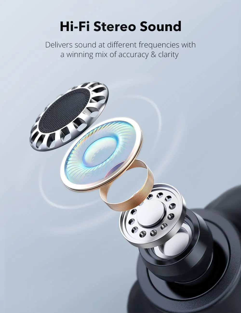 True Wireless Earbuds TaoTronics SoundLiberty 79 Smart AI Noise Reduction Technology for Clear Calls, Single/Twin Mode, 30H Playtime, USB Type C, IPX8, with Charging Case, Silver Black