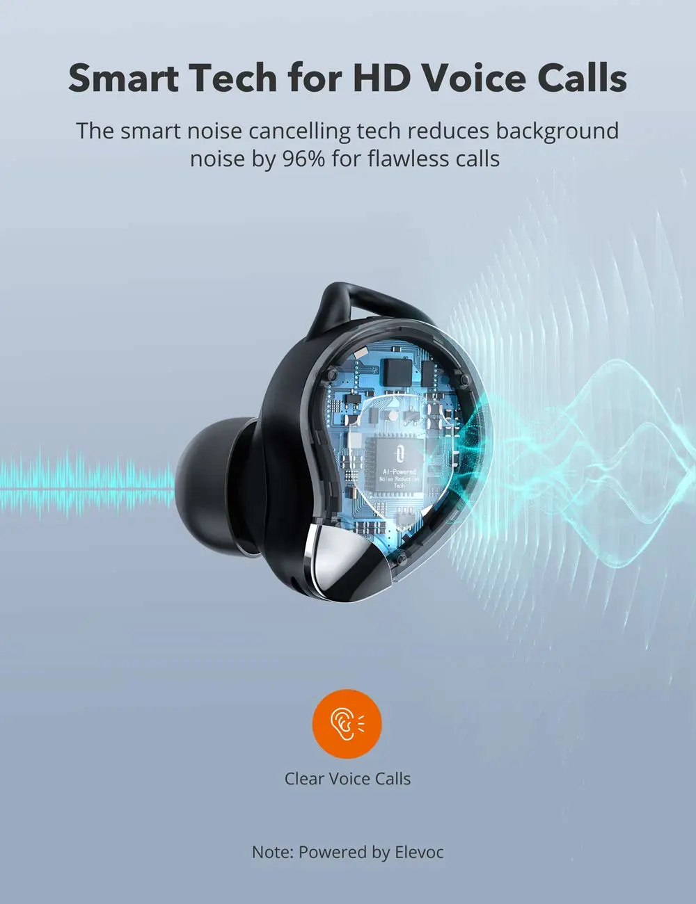 True Wireless Earbuds TaoTronics SoundLiberty 79 Smart AI Noise Reduction Technology for Clear Calls, Single/Twin Mode, 30H Playtime, USB Type C, IPX8, with Charging Case, Silver Black