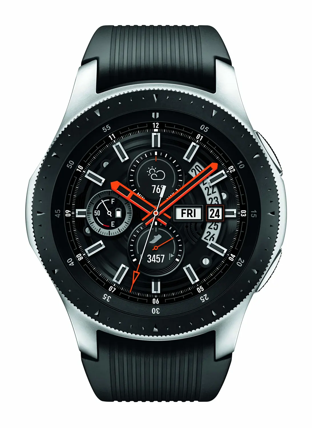 Samsung Galaxy Watch (46mm, GPS, Bluetooth) – Silver/Black (US Version)