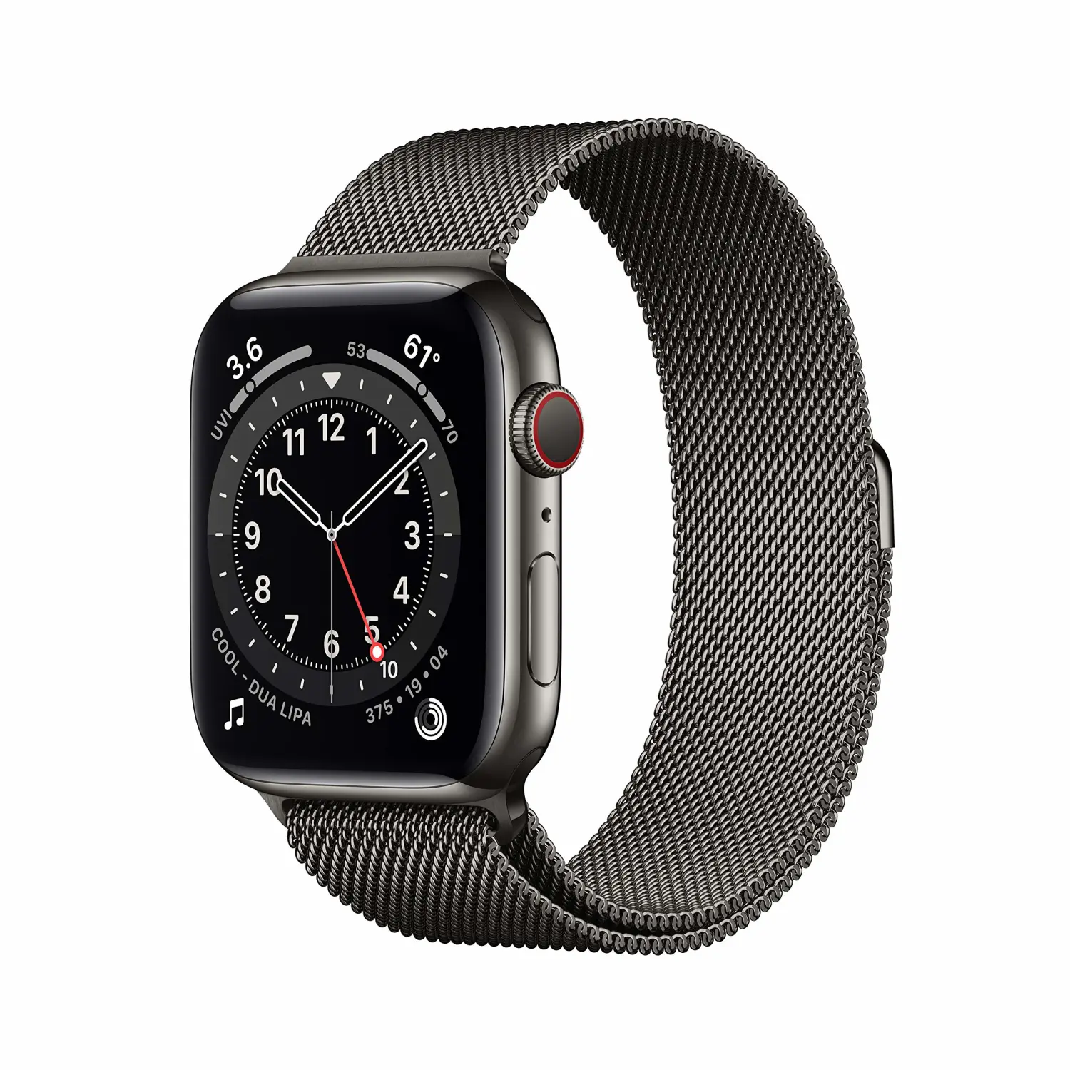 New Apple Watch Series 6 (GPS + Cellular, 44mm) - Graphite Stainless Steel Case with Graphite Milanese Loop