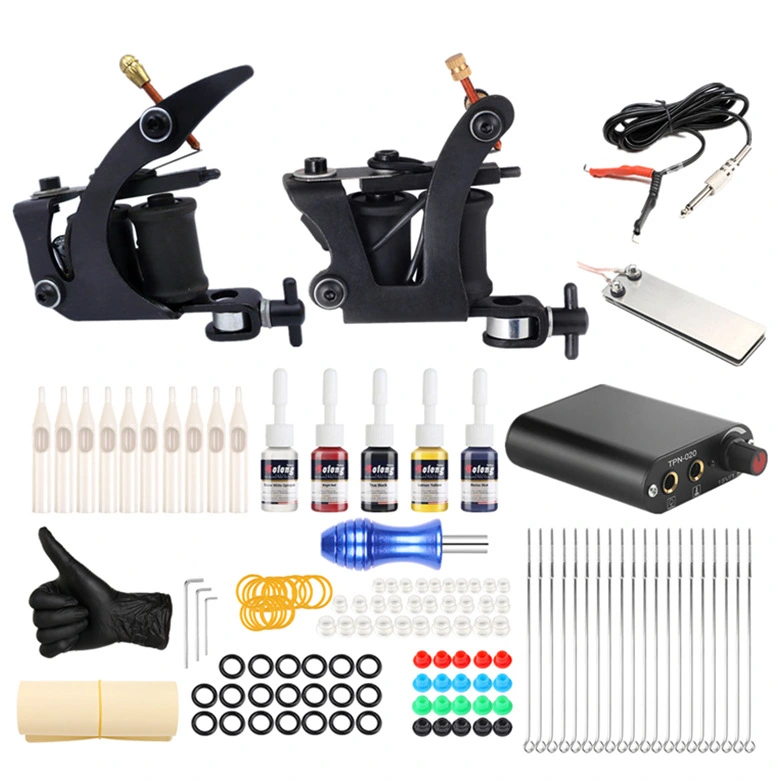 Embroidery dragon coil tattoo machine set