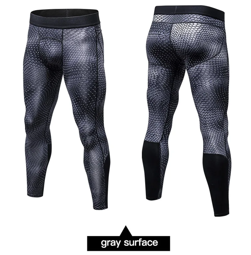 Men's 3D three-dimensional printing fitness running training quick-drying elastic tight pants