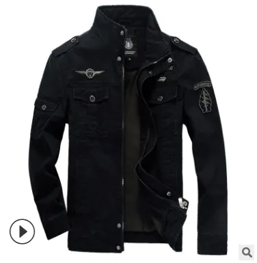autumn European and American men's cotton military uniform jacket large size casual tooling jacket