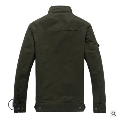 autumn European and American men's cotton military uniform jacket large size casual tooling jacket