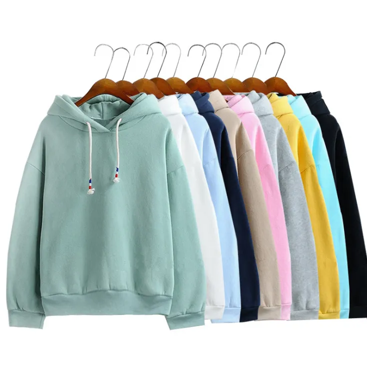 Spring Women's Hoodie Sweatshirt New Hot Candy-colored Long-sleeved Casual Solid Color Loose Hoodie Top