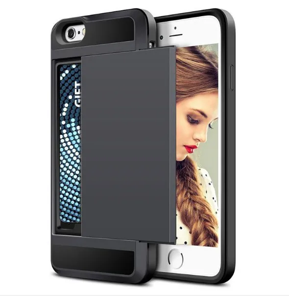 Compatible with Apple, Sliding Card Holder Phone Case (iPhone)