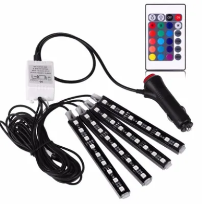 Automotive atmosphere One to four lights Remote 4x9 LED atmosphere lamp Indoor foot lamp