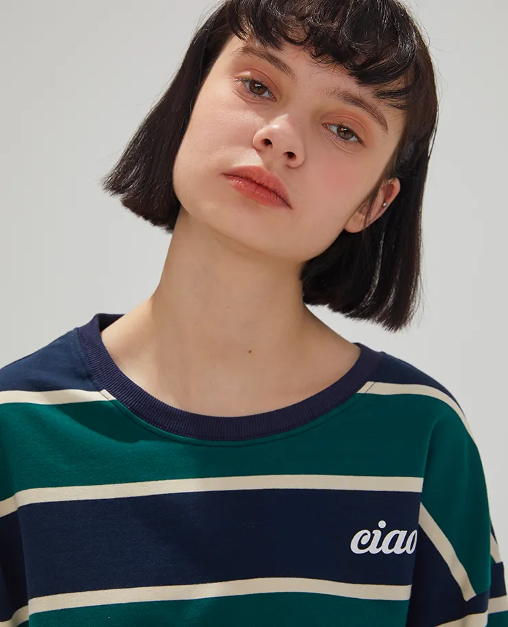 Square houlest sweater female 2021 new wave loose Korean student striped pullover women's slim