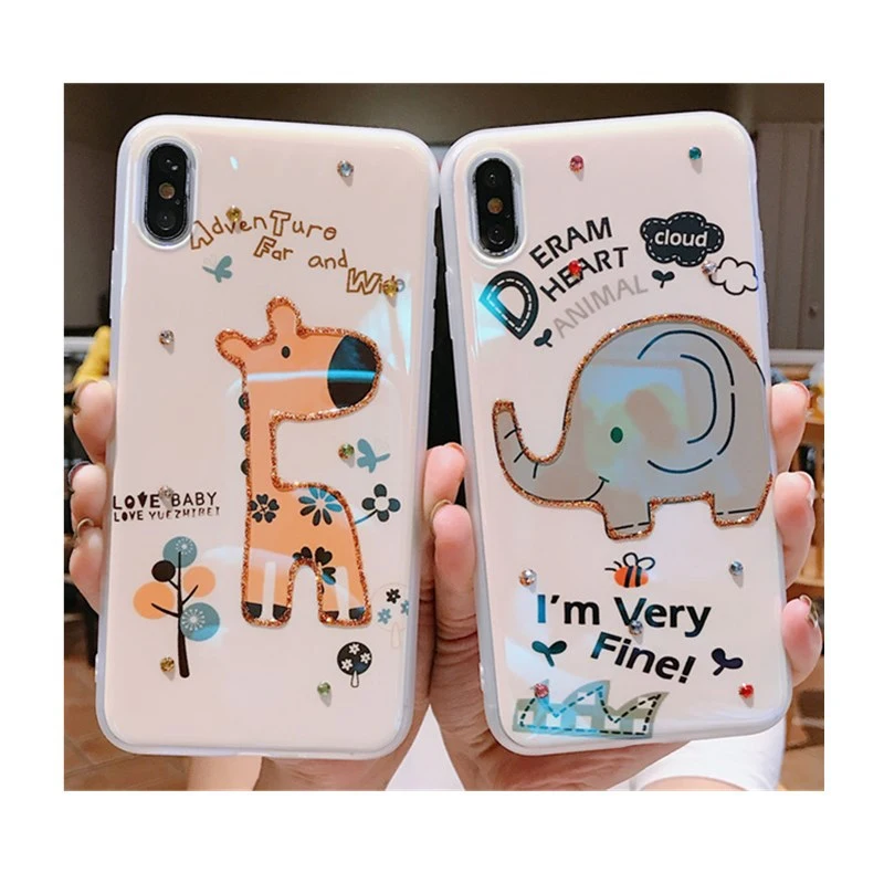 Compatible with Apple , Shatter-resistant Cartoon Giraffe Cute Elephant Phone Case