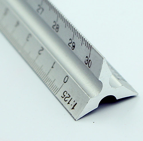 30cm Metal Silver Architect Technical Triangle Ruler