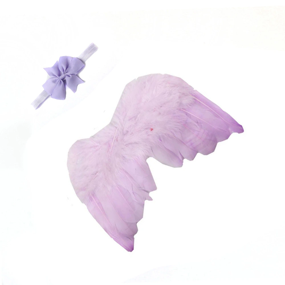 Baby Bowknot Headband Angel Feather Wing Set