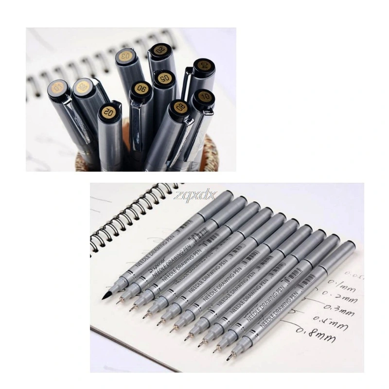 10 Tip Sizes Micron Neelde Drawing Pen Waterproof Pigment Fi
