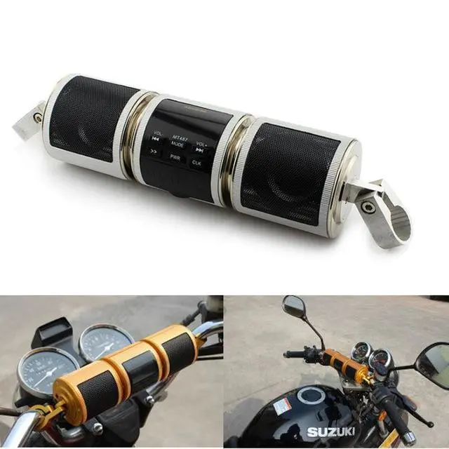 Motorcycle Bluetooth Music Player MP3 Motorcycle Stereo Speaker FM Radio Adjustable LED Screen