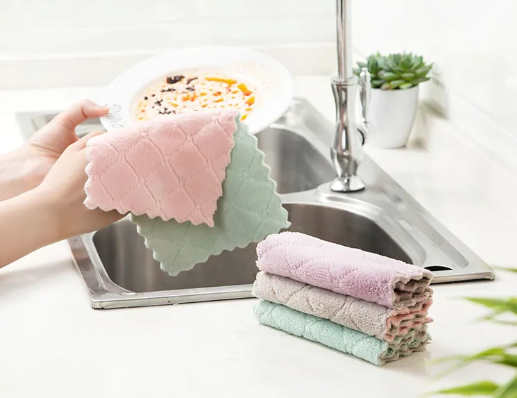 Kitchen dishcloth Water absorbent and oil-free towel