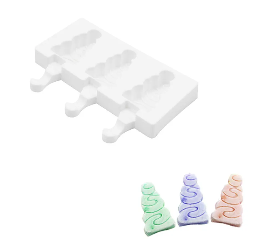 Summer Silicone Ice Cream Mold Reusable Ice Cubes Tray  Popsicle Molds Ice Cube Maker Ice Cream Mould Tools