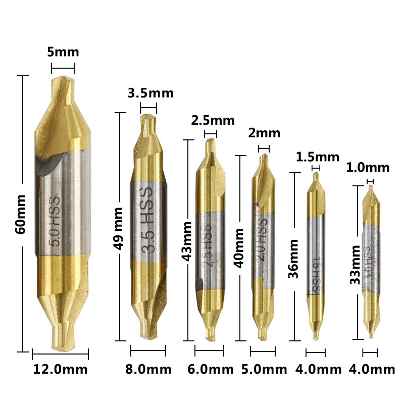 High speed steel center drill set