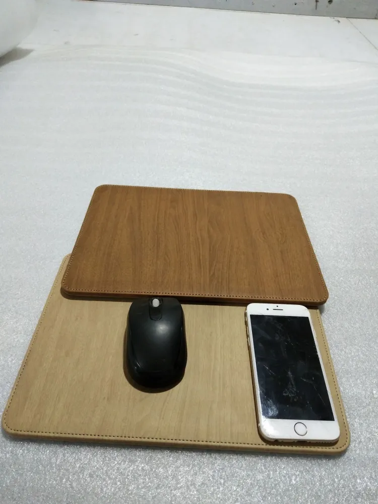 Compatible with Apple , Wireless charging mobile phone universal wood grain mouse pad