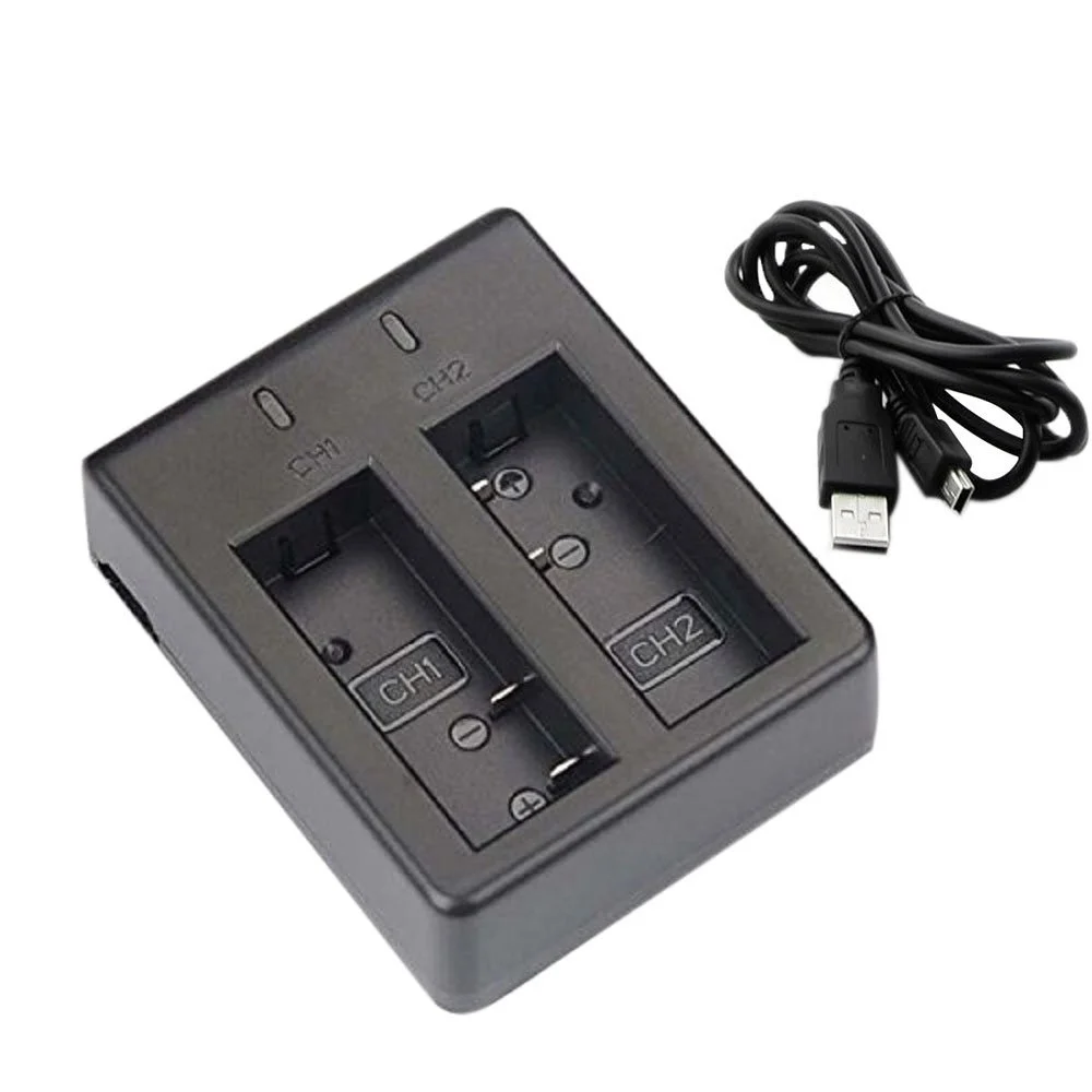 2 x 1050Mah Sport Action Camera Dual Charger For EKEN H9 H9R H3R H8PRO H8R pro SJCAM SJ4000 SJ5000 Sport Mini DV Bateria