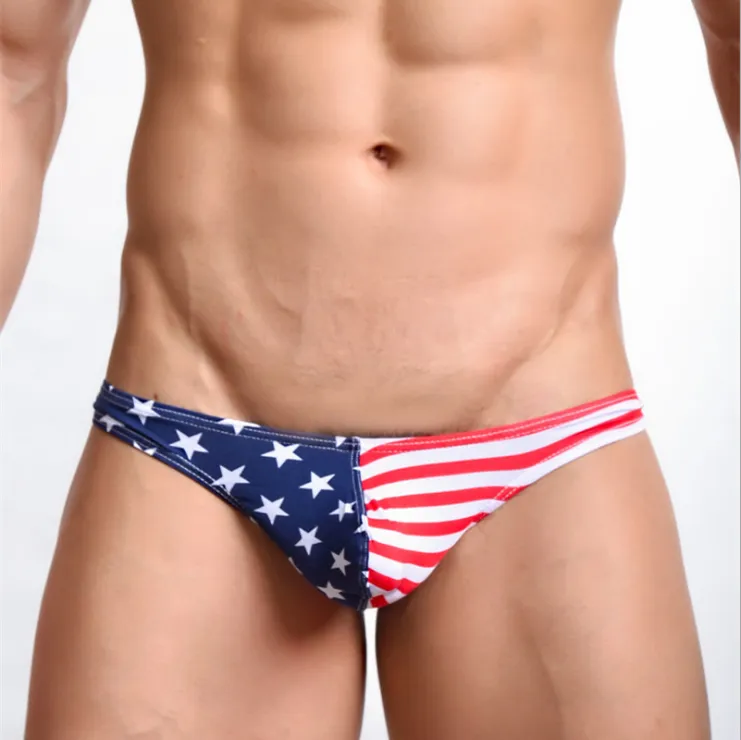 American flag printed thongs