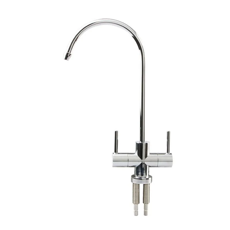 Large curved double faucet