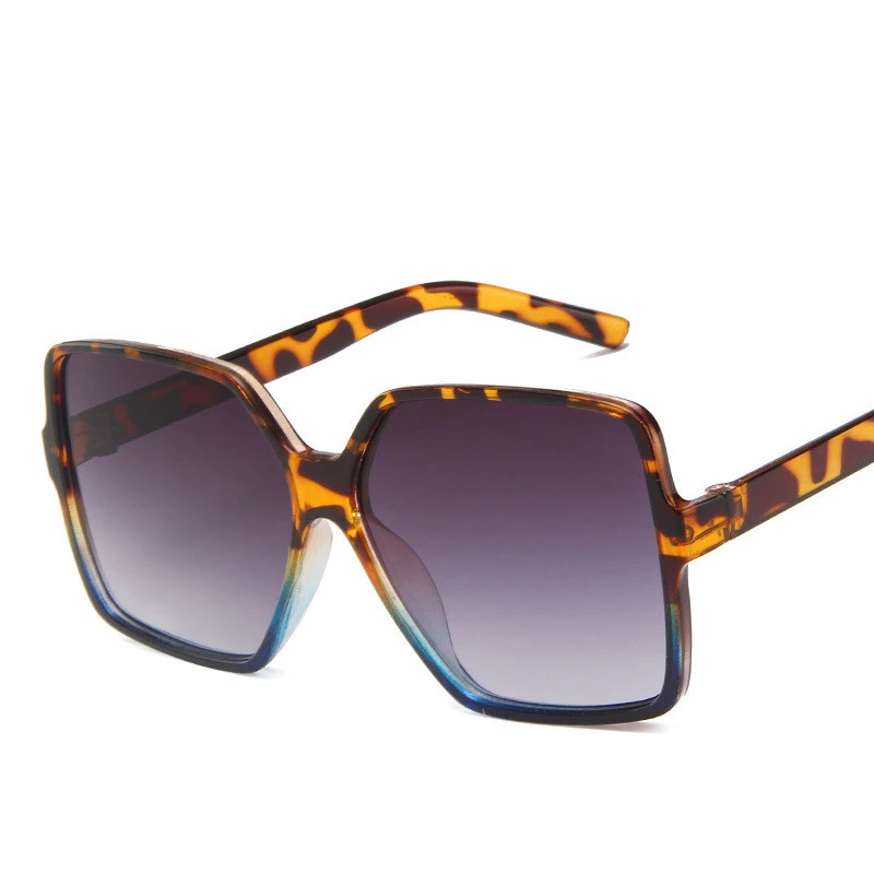 Leopard Print Large Frame Sunglasses