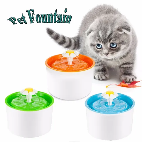 Fashion Automatic Lower Style DogKitten Water Drinking Pet Fountain Pet Bowl Drink Dish Filter