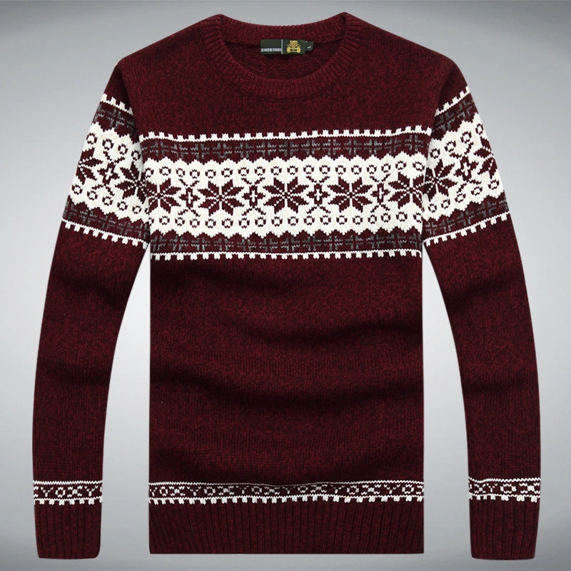 Men's long sleeve round collar pullover