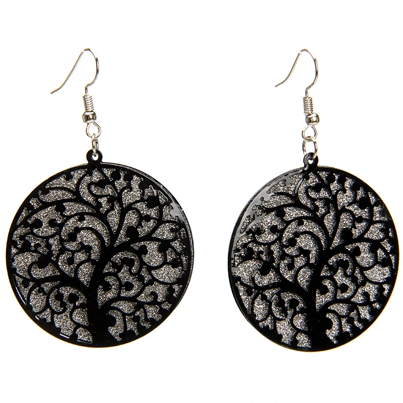 Hollow Carved Life Tree Earring