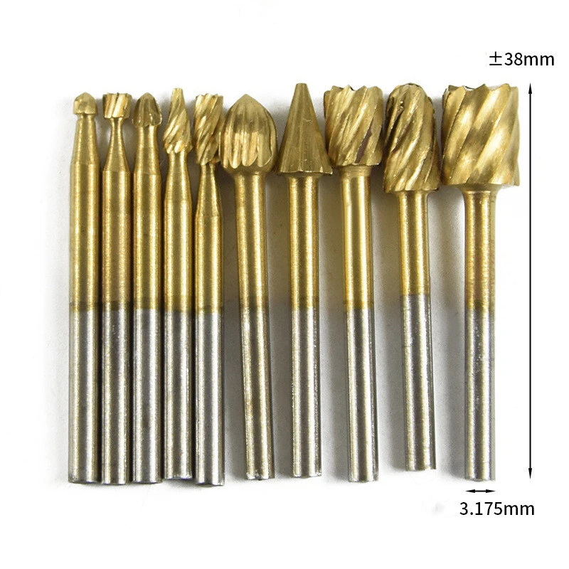 High Speed Steel Rotary Titanium Coated File Set