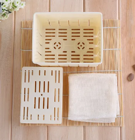 3 Pcs En Plastique Tofu Presse Moule BRICOLAGE Maison Tofu Maker Moule de Pressage Kit + Fromage Tissu Cuisine Outil tofu moule
