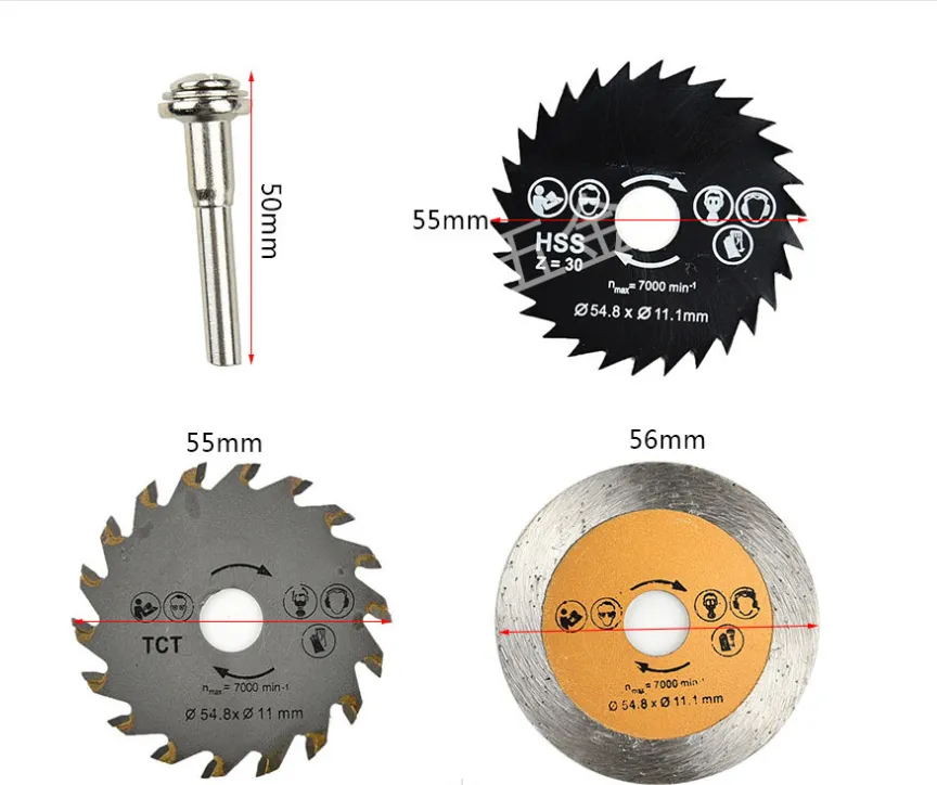 3PC electric high speed steel small saw blade set