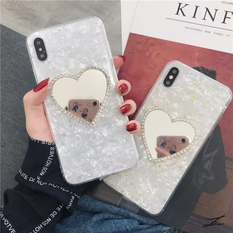 Gold foil love mirror phone case