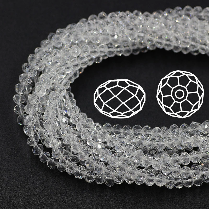 Transparent crystal flat beads