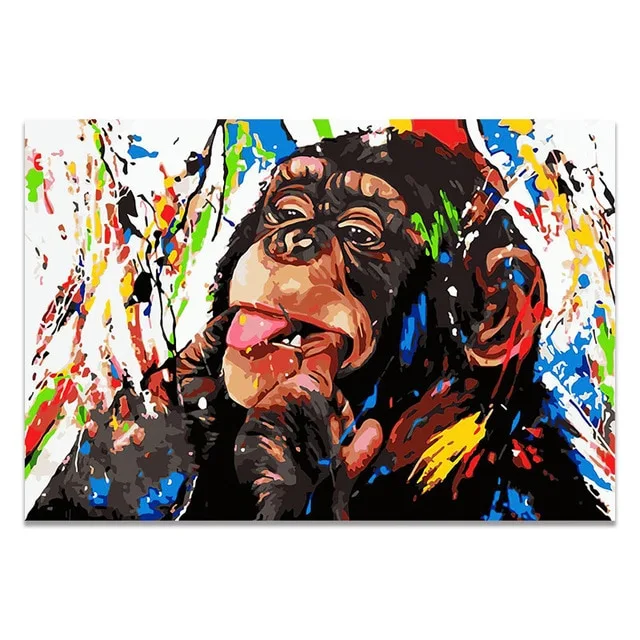 Graffiti Monkey Hd Print Art Canvas Painting