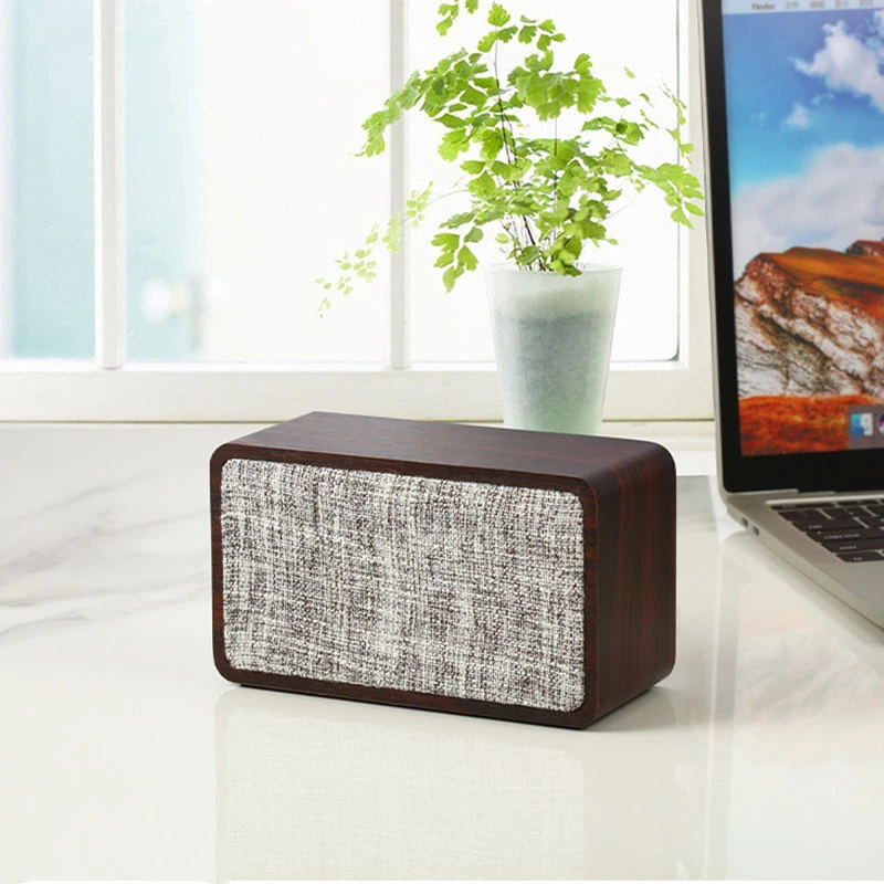 Wooden Fabric Bluetooth Speaker Retro Card Desktop Audio