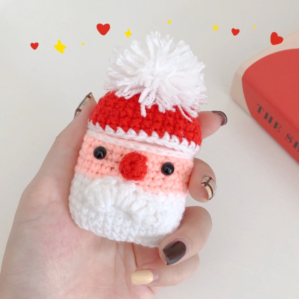 Compatible with Apple, Plush Knitted Santa Claus Earphone Case  Soft Wireless Bluetooth Headphone Cover