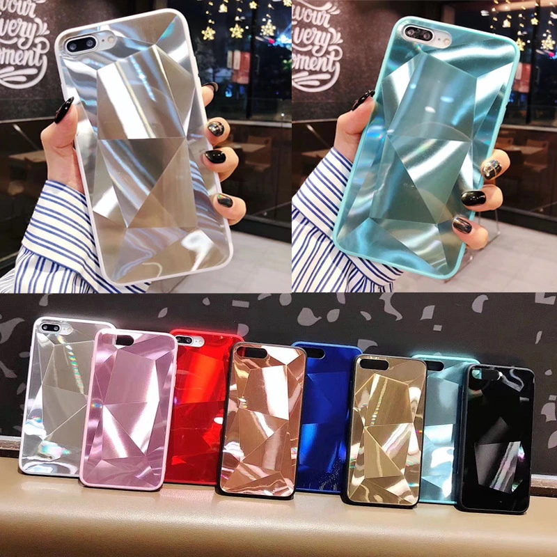 Compatible with Apple, Compatible with Apple , 3D Diamond Shaped Iphonex Max Aurora Glass Phone Case