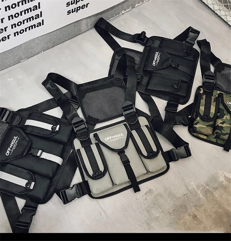 The New Functional Wind Vest Bag Hip-hop Men's and Women's Chest Bag