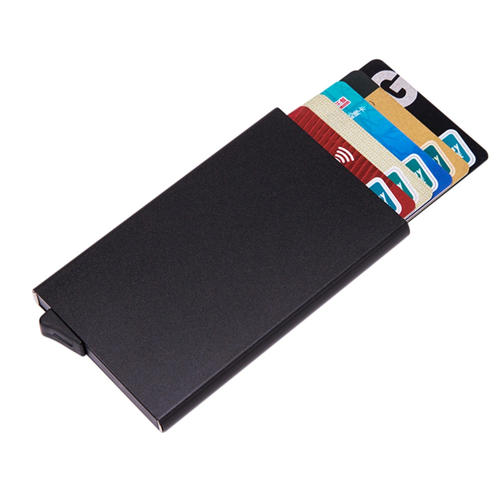 High-grade Alumina Mult-card Holder Solid Color Automatic Pop-up Anti-theft Bank Card Box
