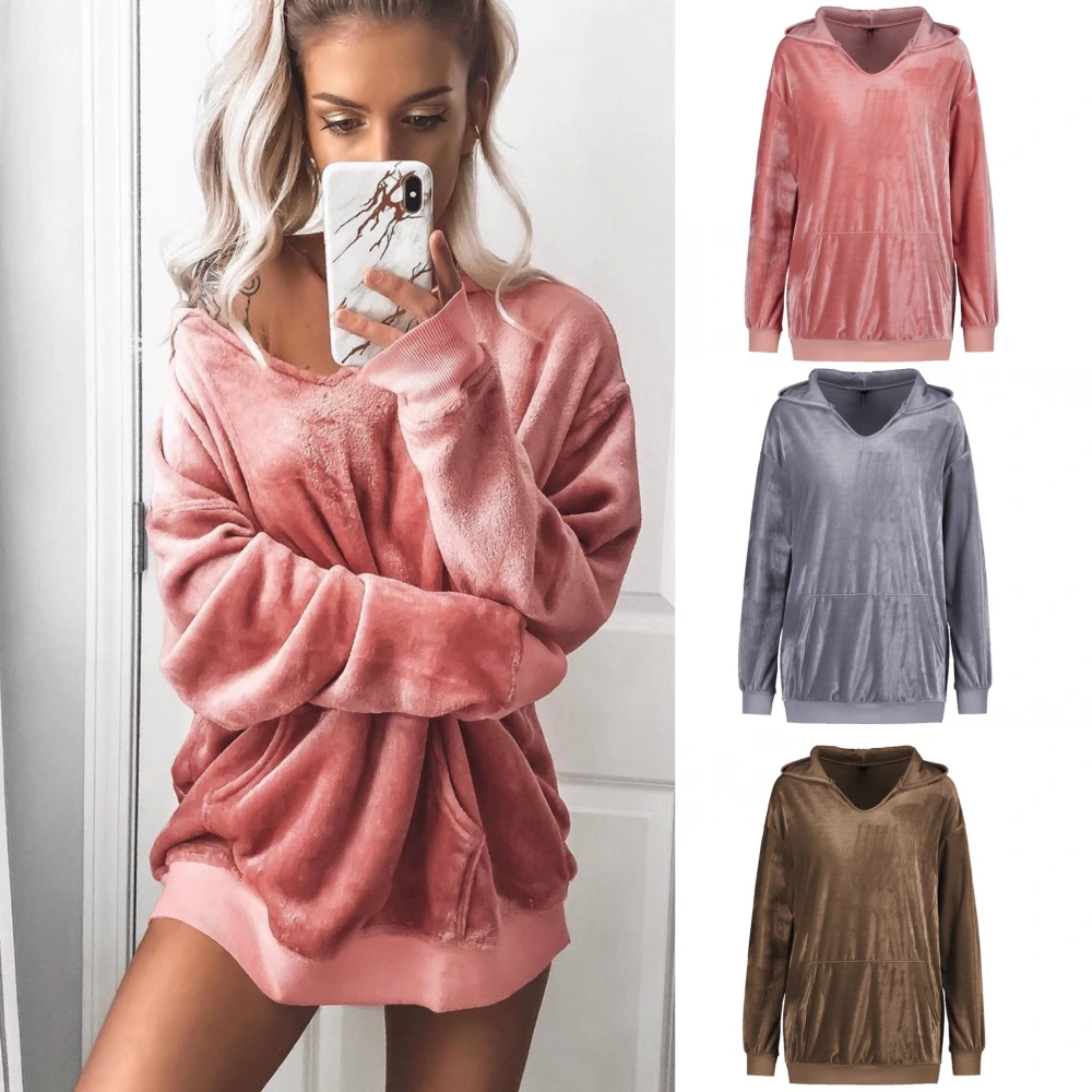 Fleece velvet long sleeve coat sweater hoodie